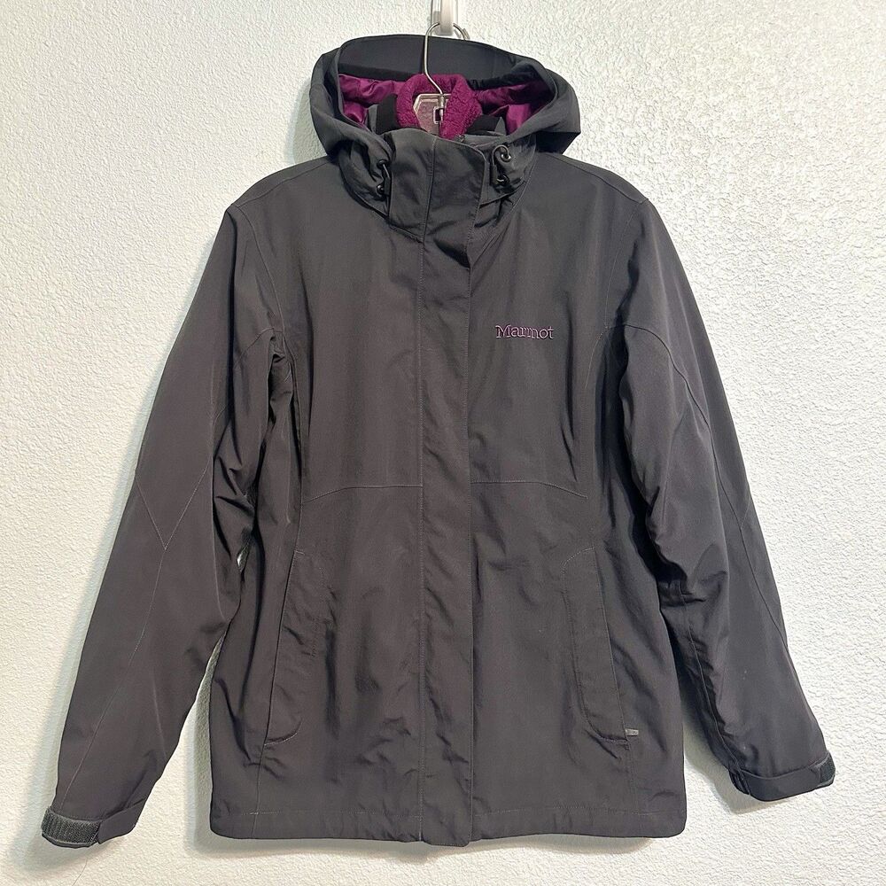 Marmot Membrain Womens Medium Grey Ski Jacket Hooded Active Outdoor Coat Winter